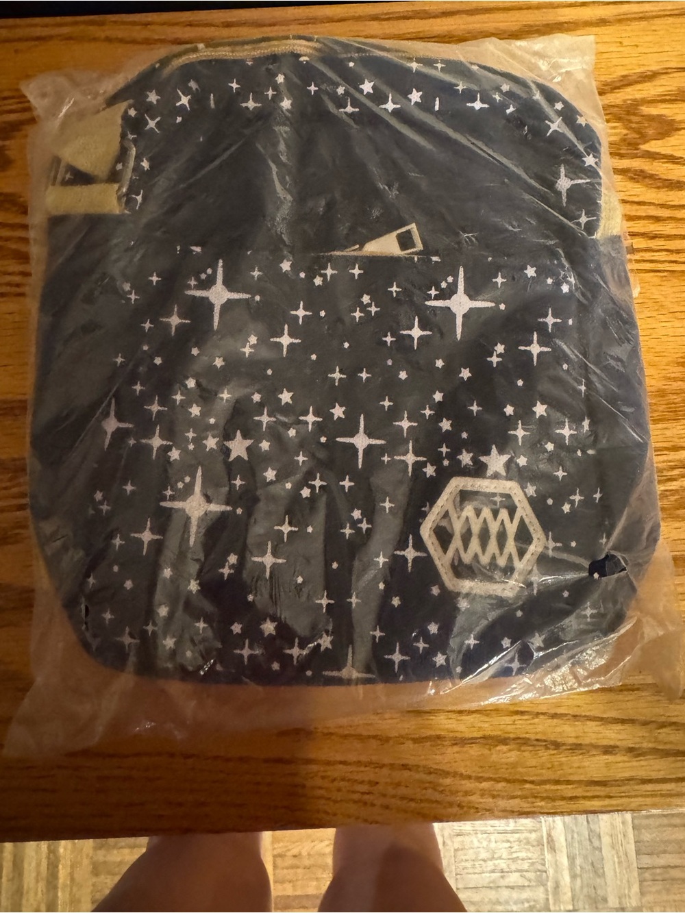 Kids Bag Navy Star Print Crossbody Bag with Silver Accent